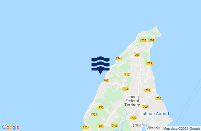 Mappa delle maree di Labuan, Malaysia