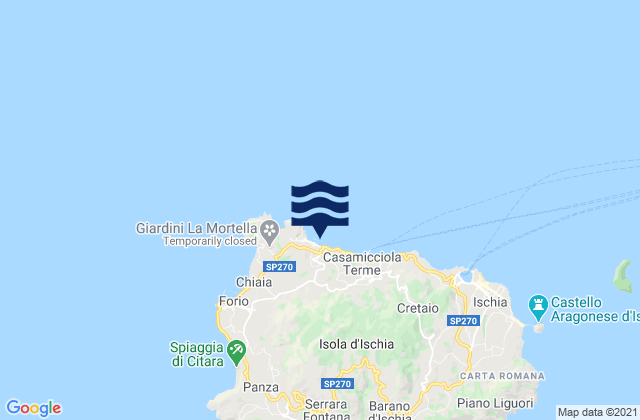 Mappa delle maree di Lacco Ameno, Italy