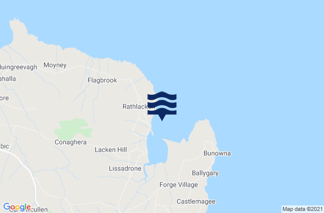 Mappa delle maree di Lackan Bay / Kilcummin, Ireland