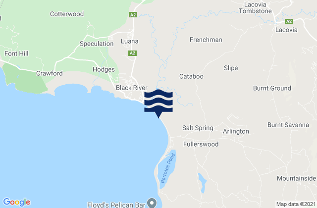 Mappa delle maree di Lacovia, Jamaica