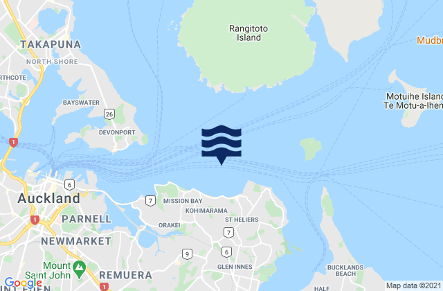Mappa delle maree di Ladies Bay, New Zealand