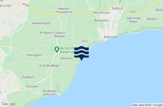 Mappa delle maree di Ladram Bay Beach, United Kingdom