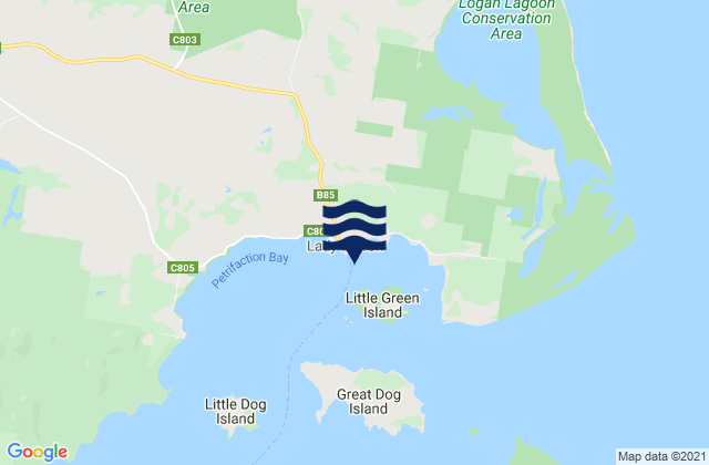 Mappa delle maree di Lady Barron Harbour, Australia