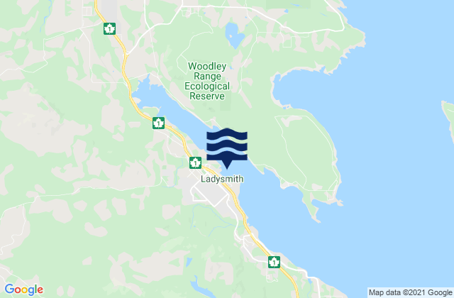 Mappa delle maree di Ladysmith, Canada
