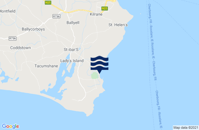 Mappa delle maree di Lady’s Island, Ireland