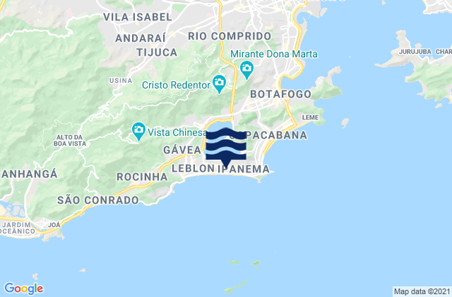 Mappa delle maree di Lage, Brazil