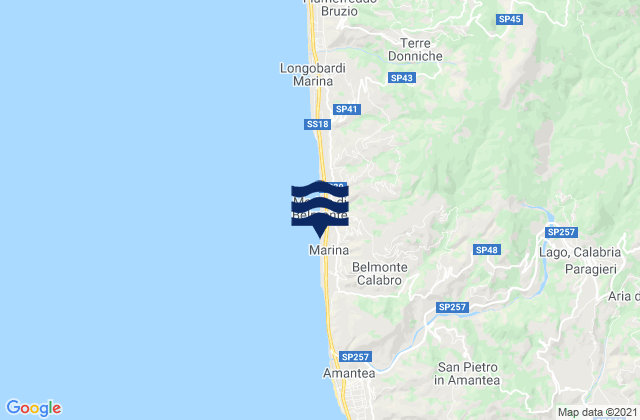 Mappa delle maree di Lago, Italy
