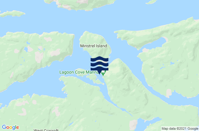 Mappa delle maree di Lagoon Cove, Canada