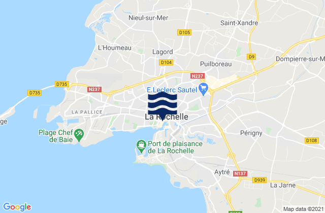 Mappa delle maree di Lagord, France