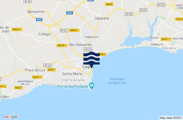 Mappa delle maree di Lagos, Portugal
