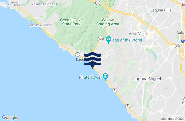 Mappa delle maree di Laguna Beach (Brooks Street), United States