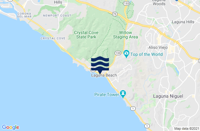 Mappa delle maree di Laguna Beach - Rockpile, United States