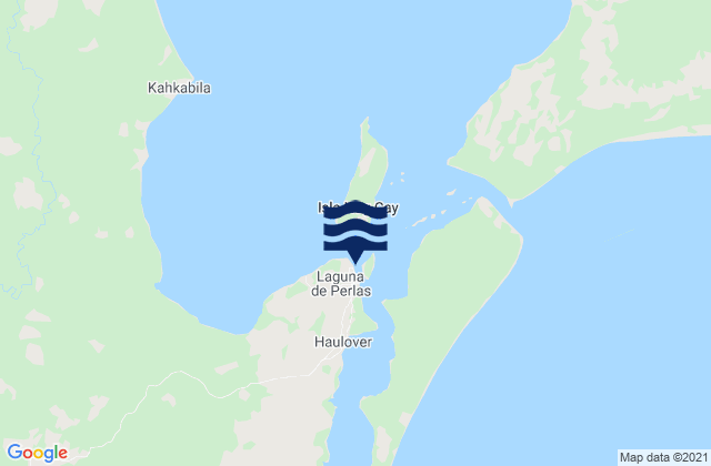 Mappa delle maree di Laguna de Perlas, Nicaragua