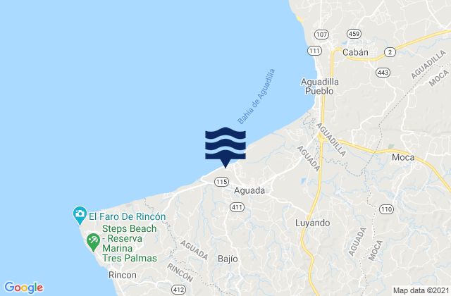 Mappa delle maree di Lagunas Barrio, Puerto Rico
