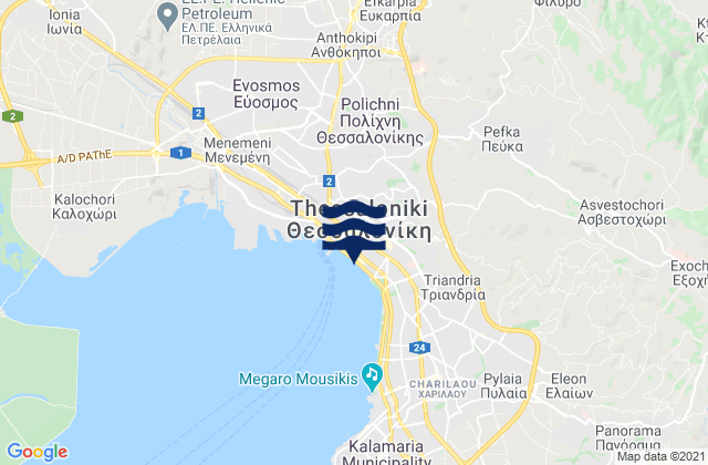 Mappa delle maree di Lagyná, Greece