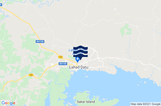 Mappa delle maree di Lahad Datu Darvel Bay, Malaysia