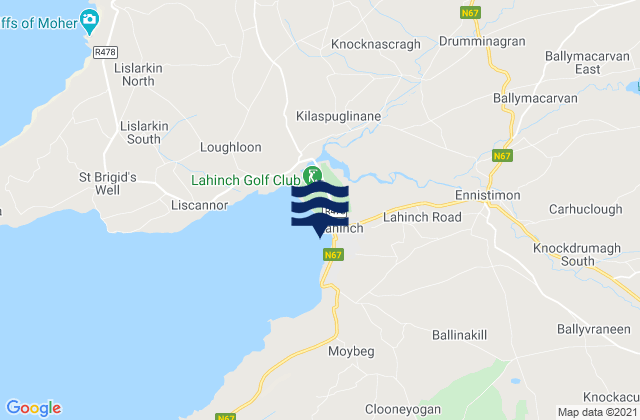 Mappa delle maree di Lahinch, Ireland