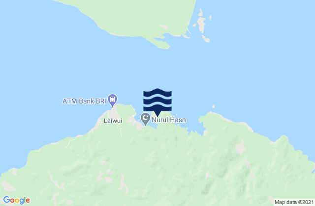 Mappa delle maree di Laiwui, Indonesia