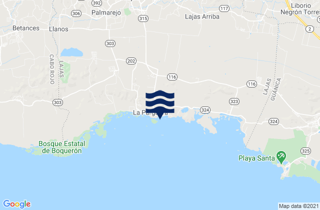 Mappa delle maree di Lajas Municipio, Puerto Rico