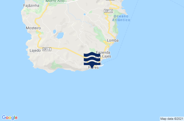 Mappa delle maree di Lajens Flores Island, Portugal