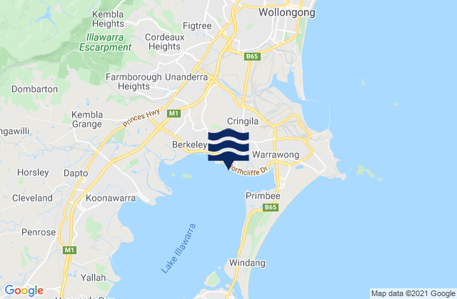 Mappa delle maree di Lake Heights, Australia