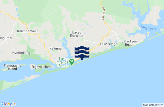 Mappa delle maree di Lakes Entrance, Australia