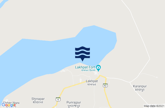 Mappa delle maree di Lakhpat, Pakistan
