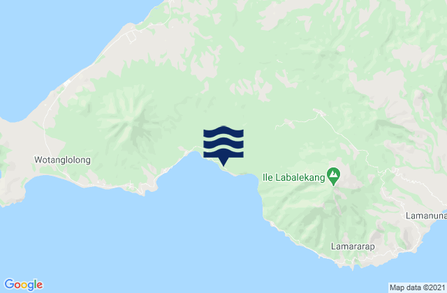 Mappa delle maree di Lamalewar, Indonesia