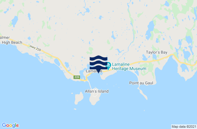 Mappa delle maree di Lamaline Harbour, Canada