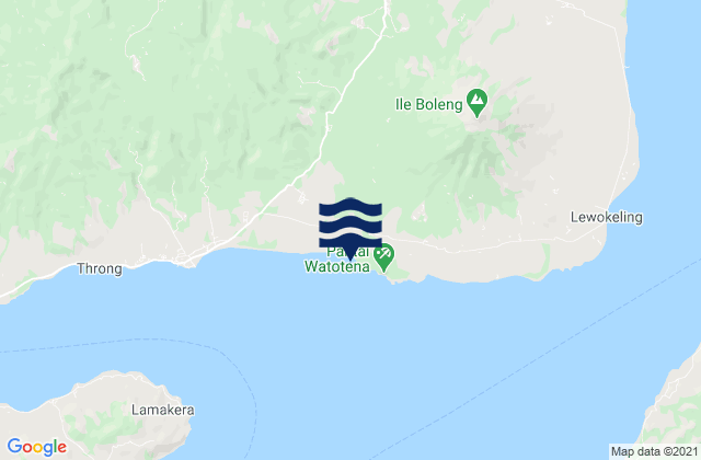 Mappa delle maree di Lamalouk, Indonesia