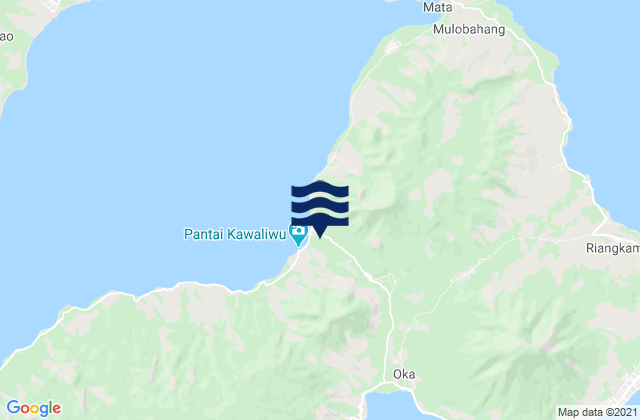 Mappa delle maree di Lamatou, Indonesia