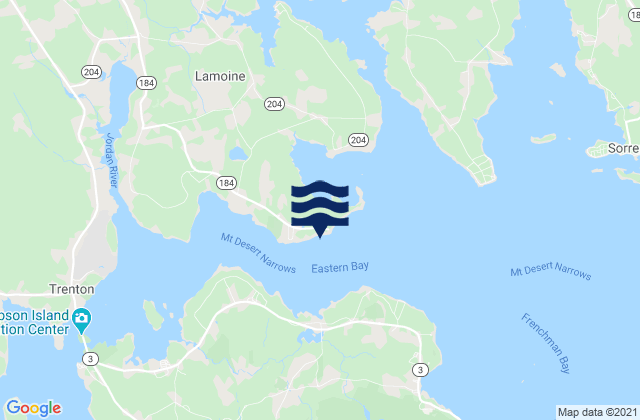 Mappa delle maree di Lamoine Beach, United States