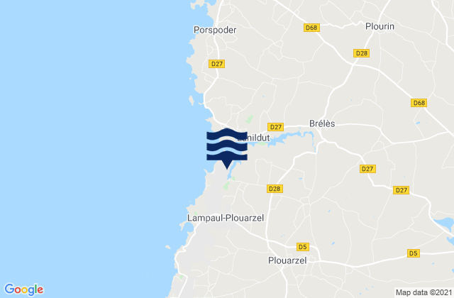 Mappa delle maree di Lampaul-Plouarzel, France