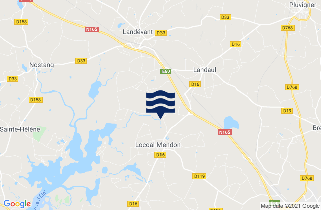 Mappa delle maree di Landaul, France