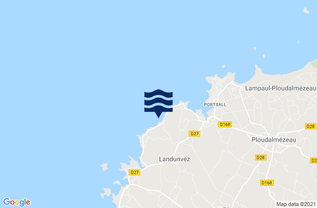 Mappa delle maree di Landunvez, France
