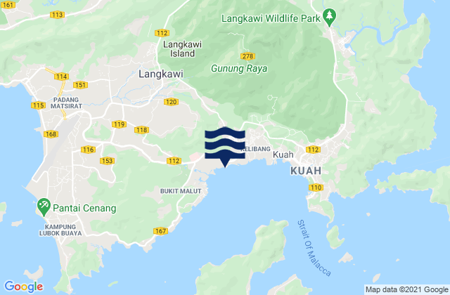 Mappa delle maree di Langkawi, Malaysia