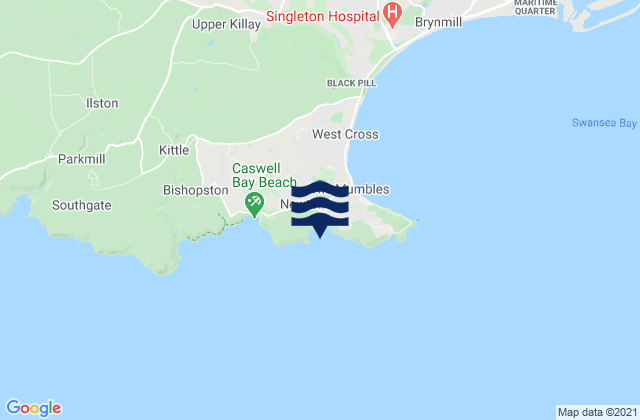 Mappa delle maree di Langland Bay Beach, United Kingdom