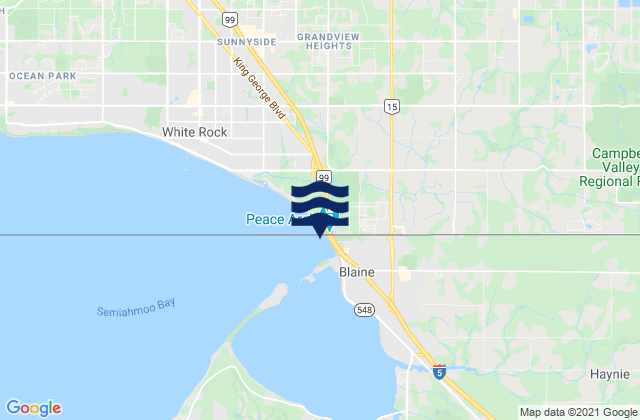 Mappa delle maree di Langley, Canada