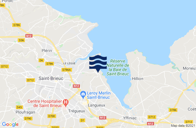 Mappa delle maree di Langueux, France