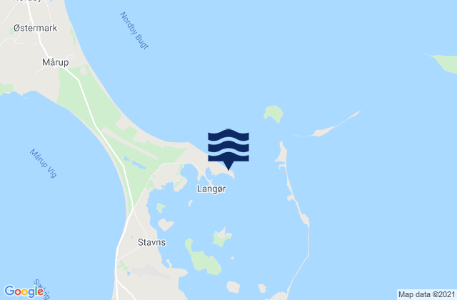 Mappa delle maree di Langør, Denmark