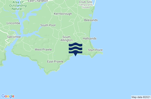 Mappa delle maree di Lannacombe Beach, United Kingdom