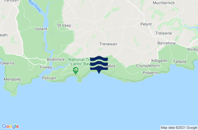 Mappa delle maree di Lansallos Beach, United Kingdom