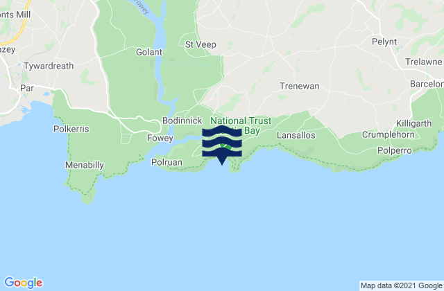 Mappa delle maree di Lantic Bay Beach, United Kingdom
