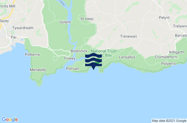 Mappa delle maree di Lantic Bay, United Kingdom