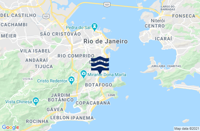 Mappa delle maree di Laranjeiras, Brazil