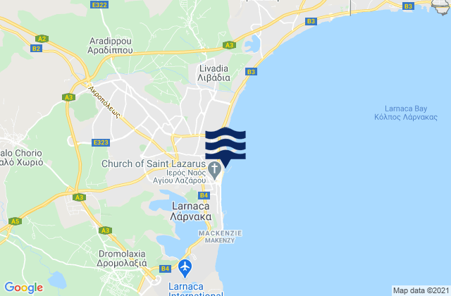 Mappa delle maree di Larnaca, Cyprus