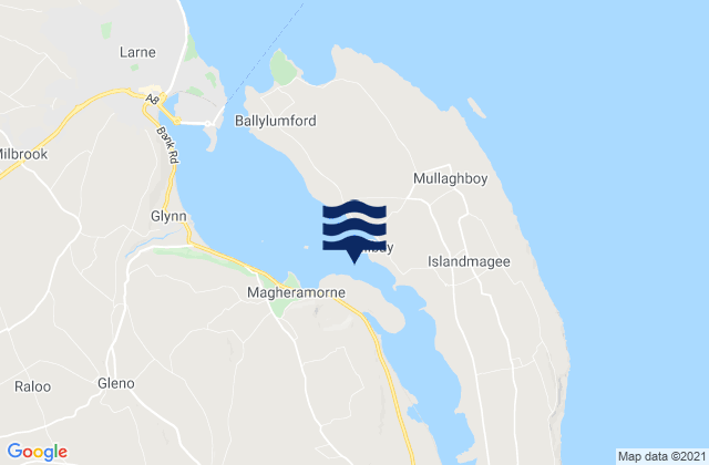 Mappa delle maree di Larne Lough, United Kingdom