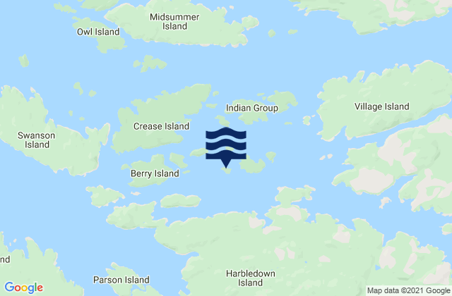 Mappa delle maree di Larsen Island, Canada