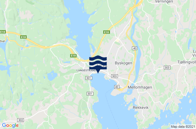 Mappa delle maree di Larvik, Norway