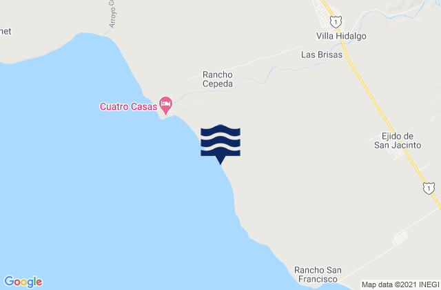 Mappa delle maree di Las Brisas, Mexico